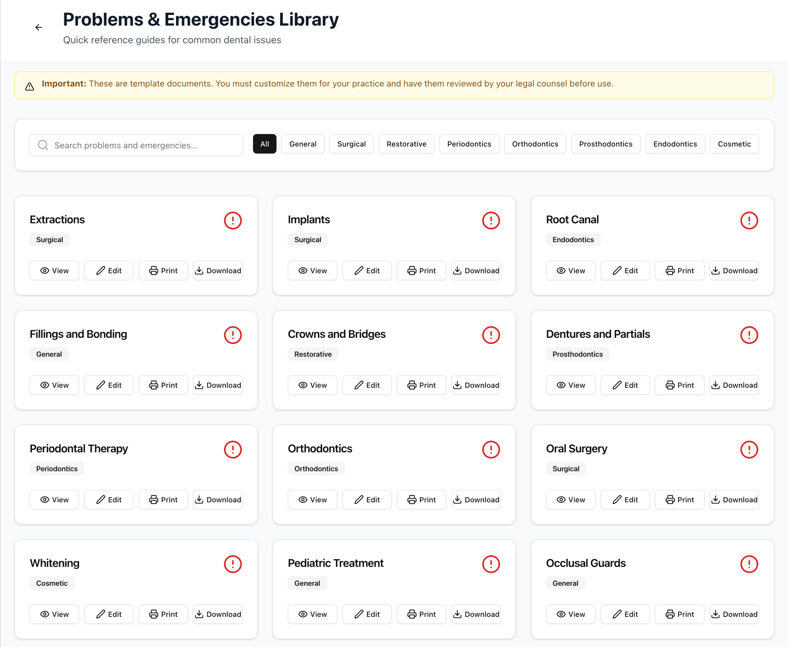 Problems & Emergencies
