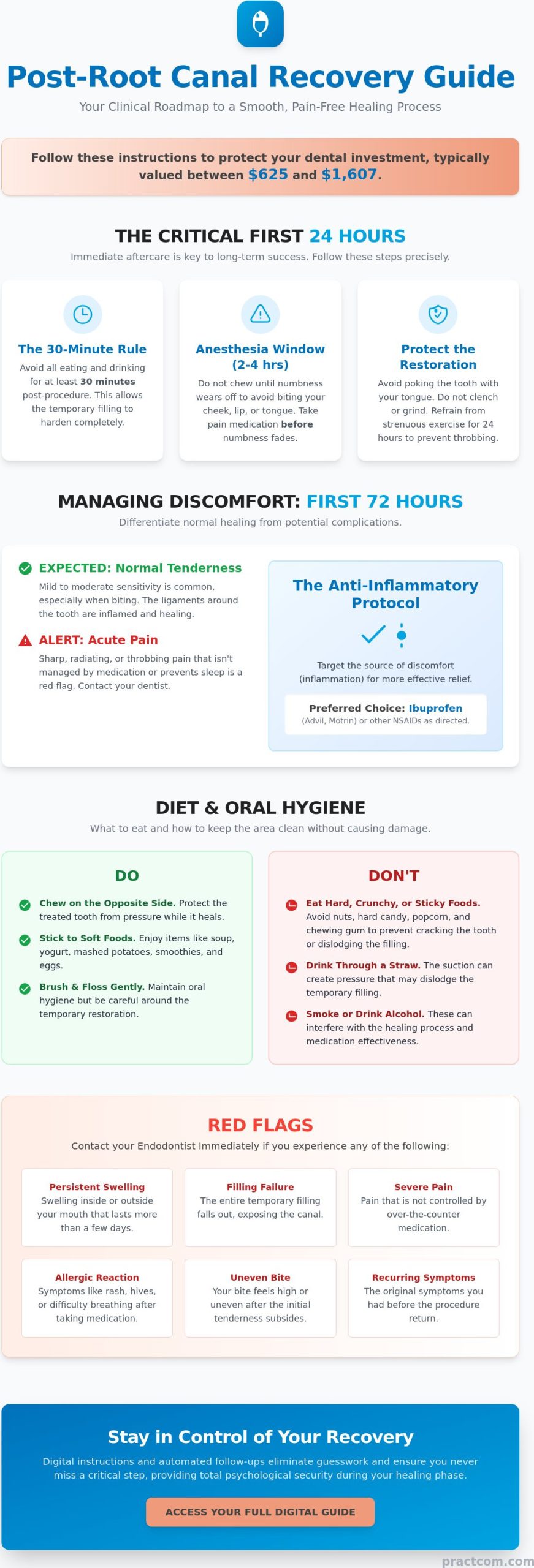 Root Canal Recovery Patient Instructions: The Complete 2026 Aftercare Guide